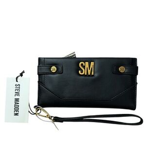 Steve Madden Black Waver Wristlet/Wallet
